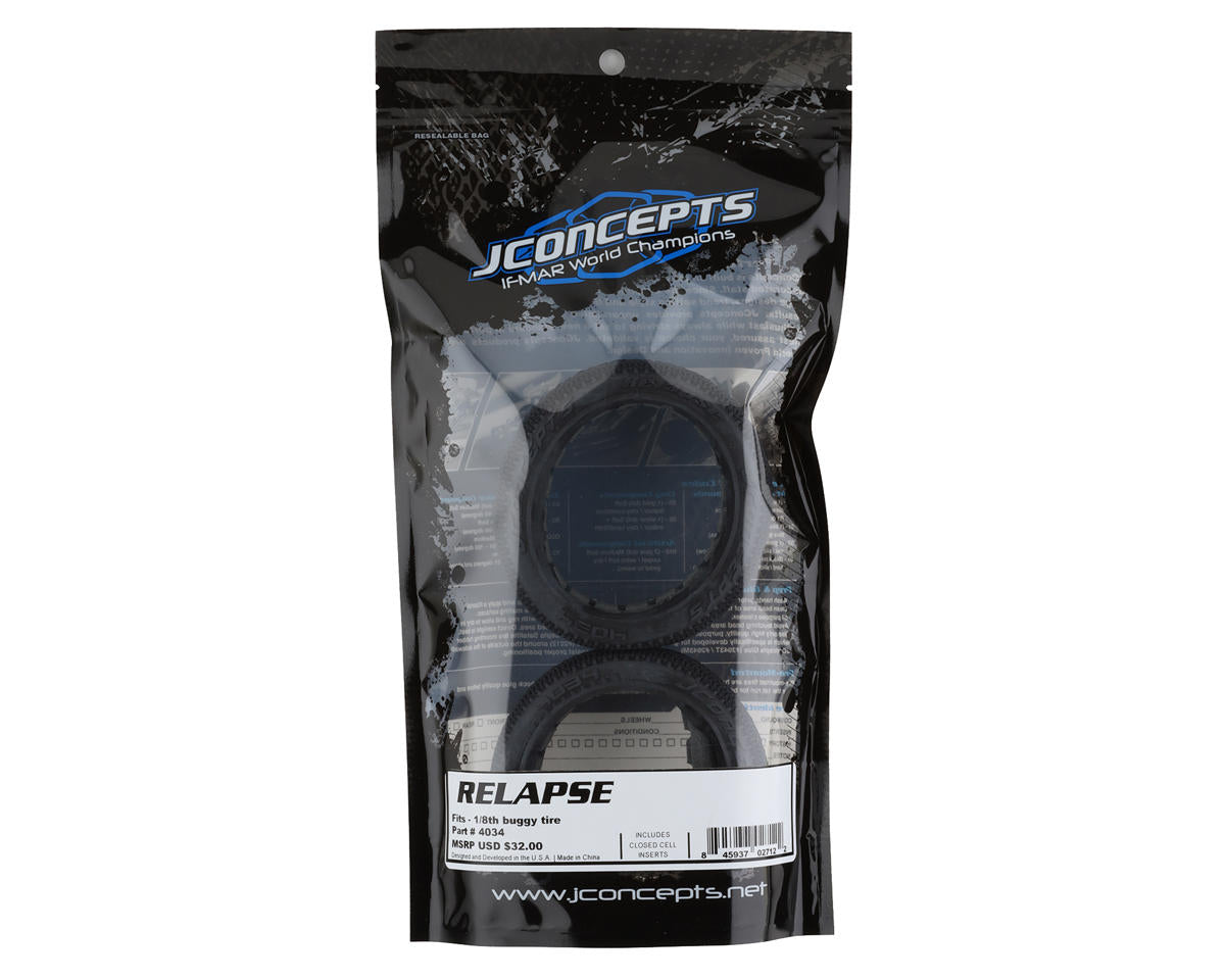 JConcepts Relapse 1/8th Buggy Tires w/Foam Inserts (2) (Green)