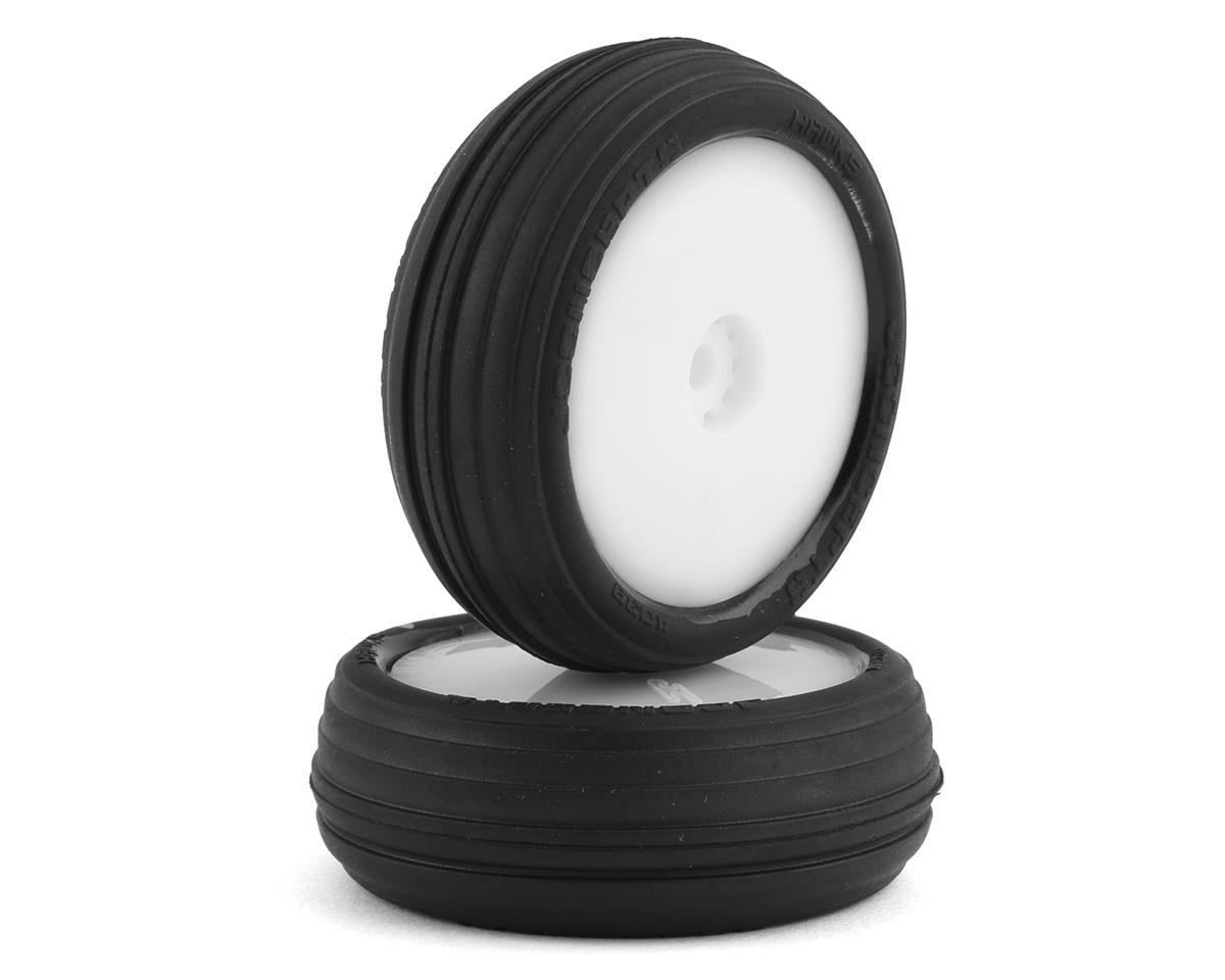 JConcepts Mini-B Hawk Pre-Mounted Front Tires (White) (2) (Green)