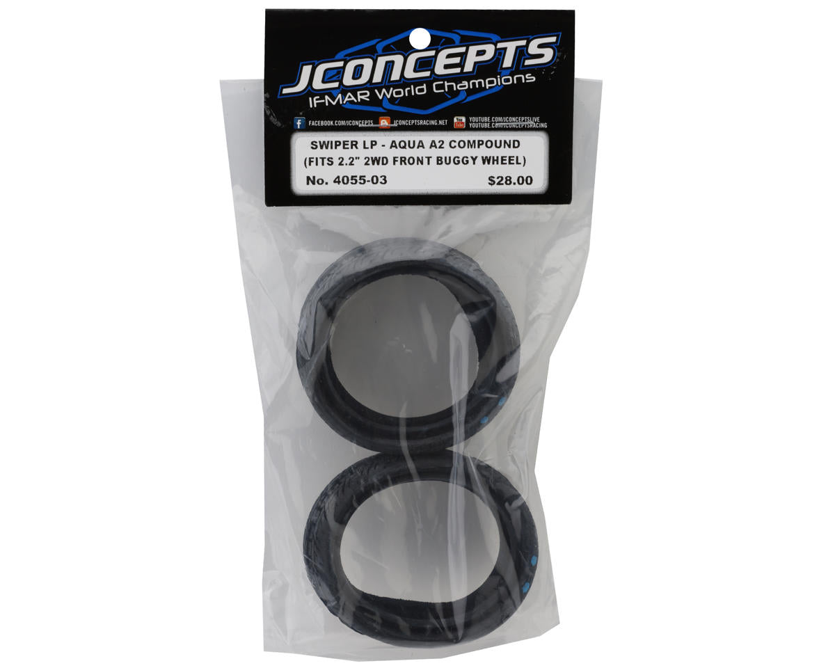 JConcepts Swiper LP 2.2" 2WD Front Buggy Dirt Oval Tires (2) (Aqua A2)
