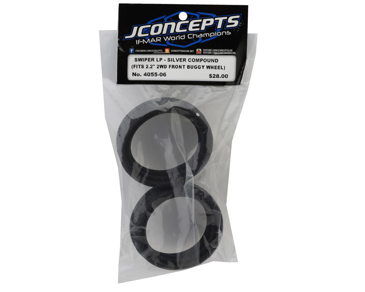 JConcepts Swiper LP 2.2" 2WD Front Buggy Dirt Oval Tires (2) (Silver)