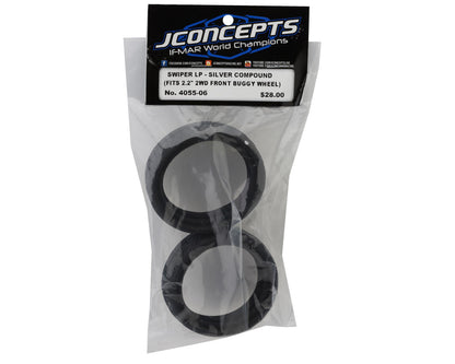 JConcepts Swiper LP 2.2" 2WD Front Buggy Dirt Oval Tires (2) (Silver)
