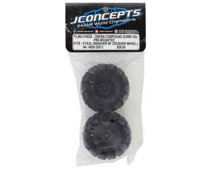JConcepts Fling Kings 1.0" Pre-Mounted Tires (63mm OD) (2) w/Crusher Wheels