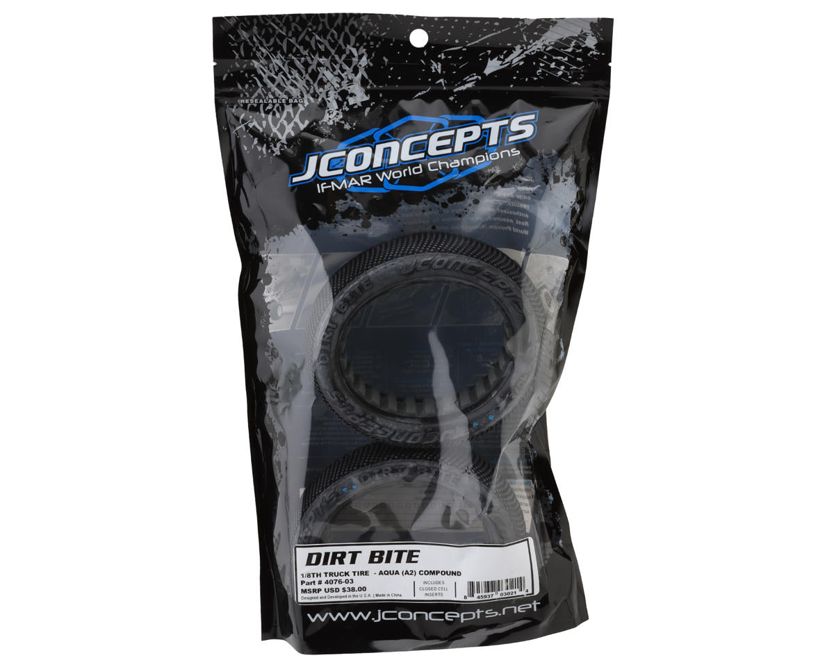 JConcepts Dirt Bite 4.0" 1/8 Off-Road Truggy Tires (2) (Aqua A2)