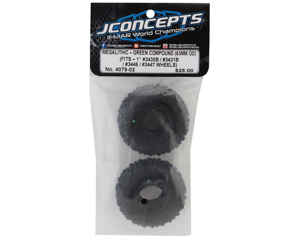 JConcepts Megalithic 1.0" Micro Crawler Tires (2) (63mm OD) (Green)