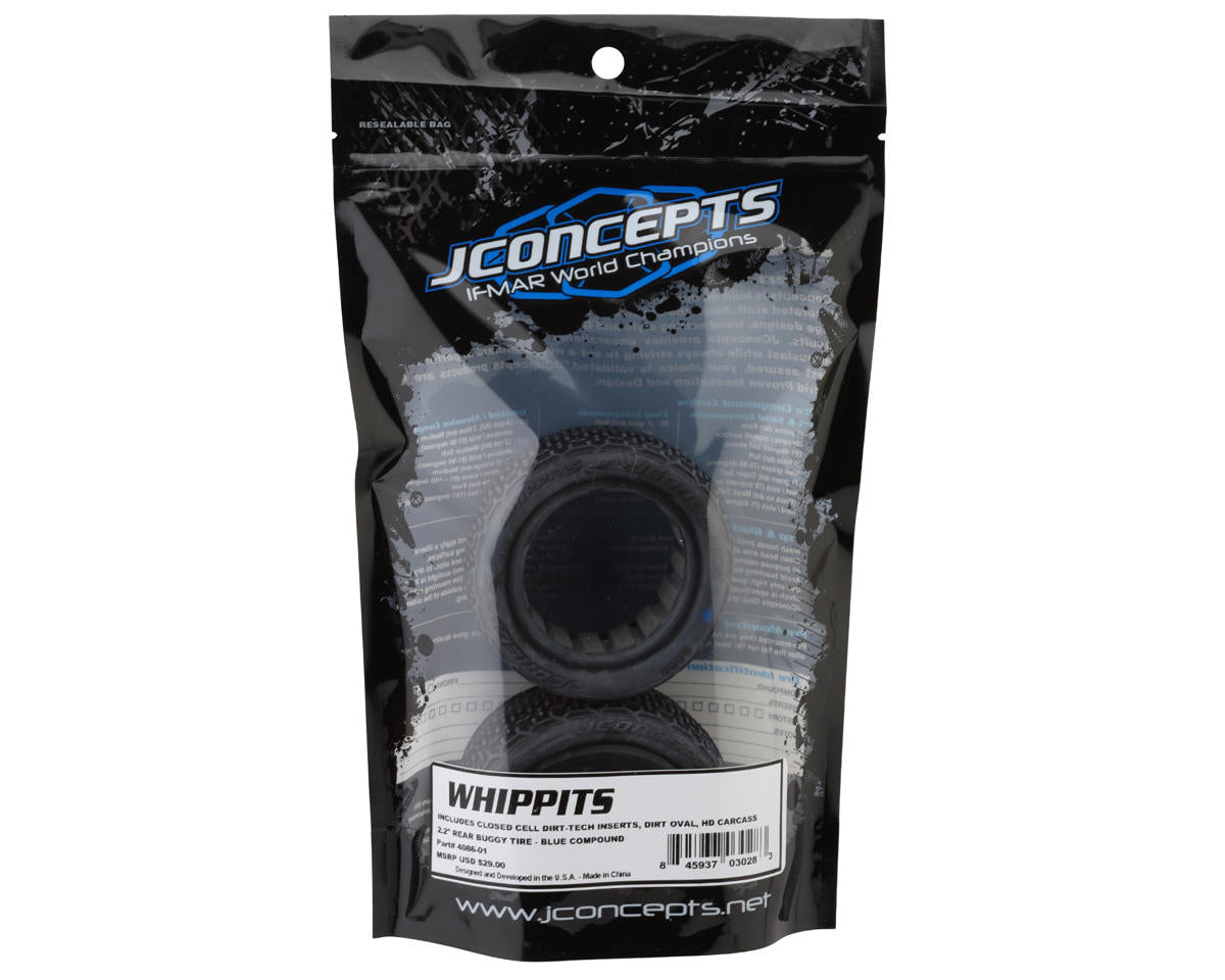JConcepts Whippits 2.2" Rear Buggy Dirt Oval Tires (2) (Blue)