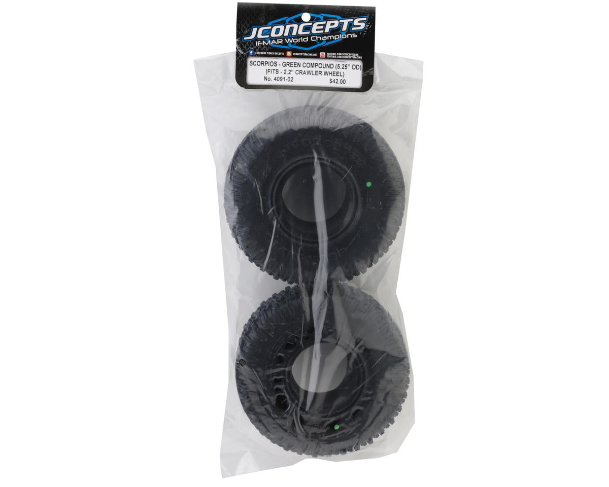JConcepts Scorpios 2.2" All Terrain Rock Crawler Tires (2) (5.25" - Class 3)