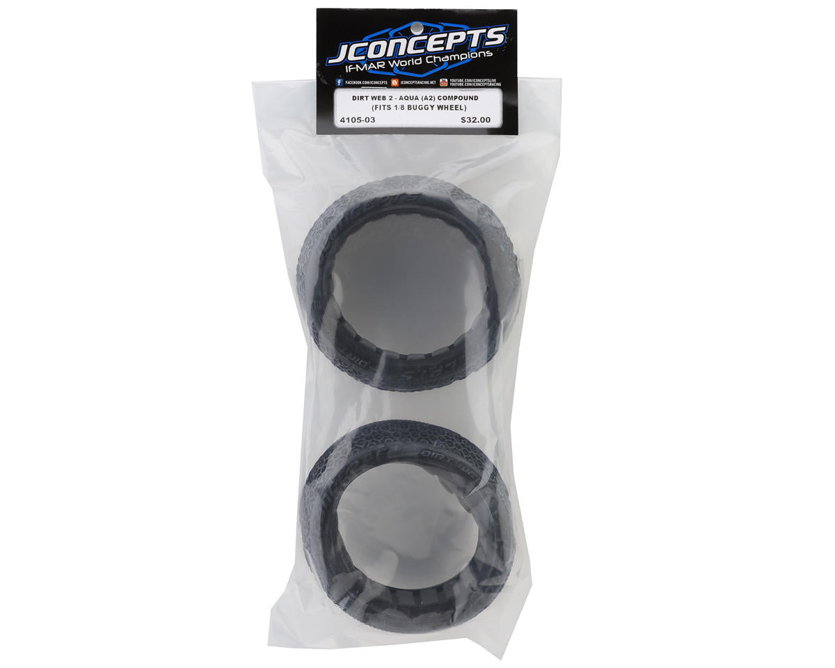 JConcepts Dirt Web 2 1/8 Off-Road Buggy Tires (2) (Aqua A2)