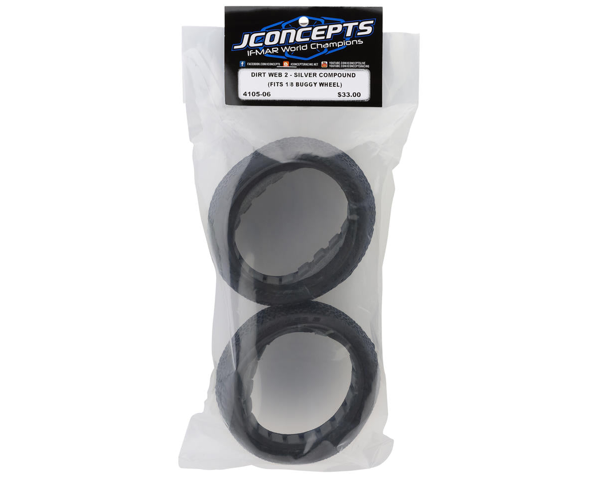 JConcepts Dirt Web 2 1/8 Off-Road Buggy Tires (2) (Silver)