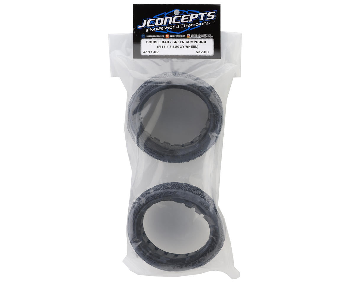 JConcepts Double Bar 1/8 Off-Road Buggy Tires (2) (Green)