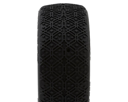 JConcepts Double Bar Pre-Mounted 1/8 Buggy Tires (2) (White) (G2 - Medium)