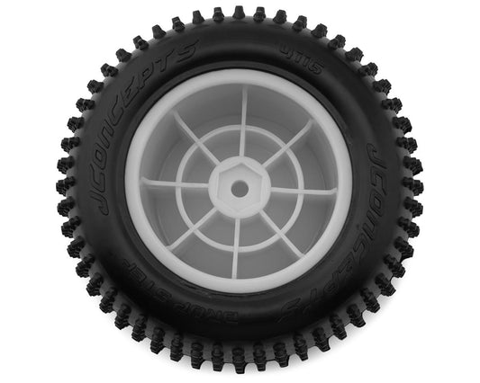 JConcepts 2.2" Drop Step Pre-Mounted 1/10 Stadium Truck Tires (White) (2) (Pink)