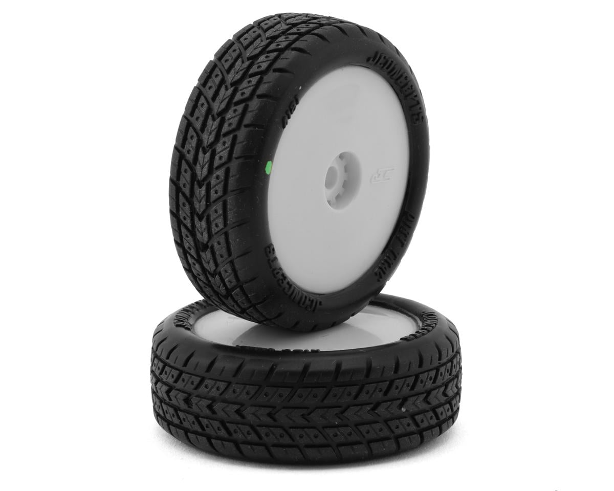 JConcepts Mini-B Dirt Trac Mini Pre-Mounted Front Tires (White) (2) (Green)
