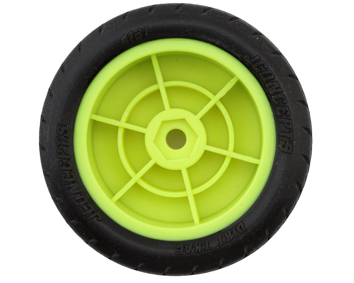 JConcepts Mini-B Dirt Trac Mini Pre-Mounted Front Tires (Yellow) (2) (Green)