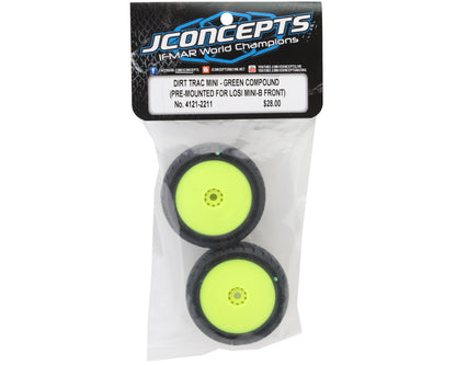 JConcepts Mini-B Dirt Trac Mini Pre-Mounted Front Tires (Yellow) (2) (Green)
