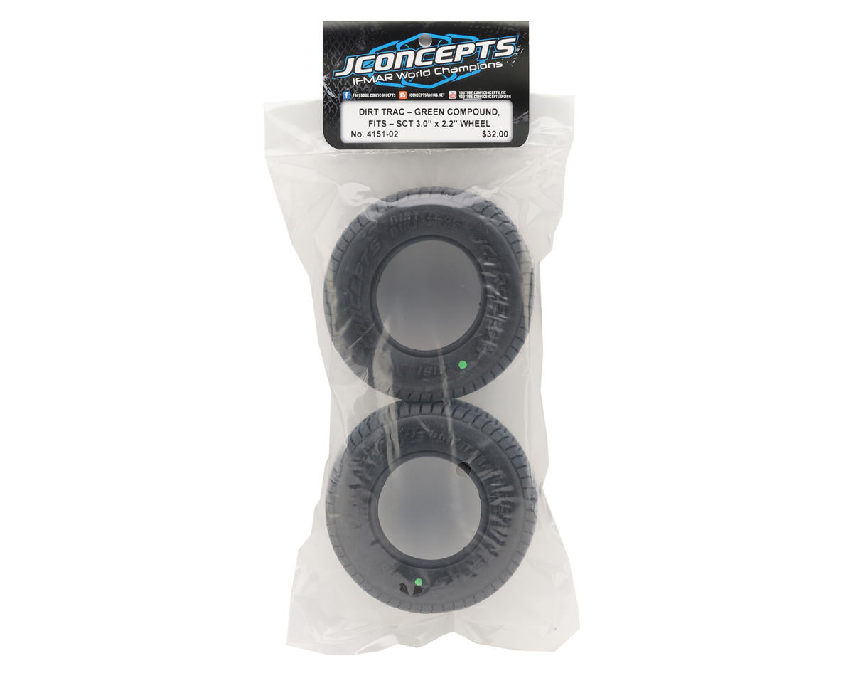 JConcepts Dirt Trac Short Course Dirt Oval Tires (2) (Green)