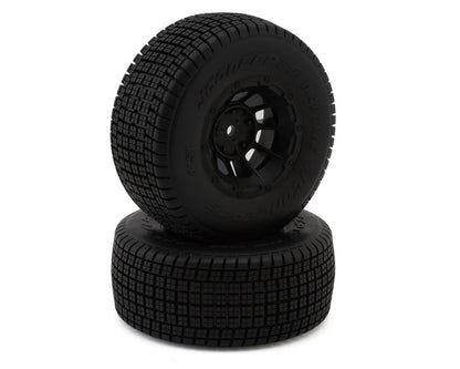 JConcepts Dirt Trac Pre-Mounted Dirt Oval Tires (2) (Slash Rear) (Green)