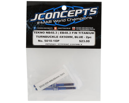 JConcepts Tekno NB48.3/EB48.3 Fin Steering Titanium Turnbuckle (2) (Blue)