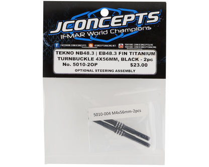 JConcepts Tekno NB48.3/EB48.3 Fin Steering Titanium Turnbuckle (2) (Black)