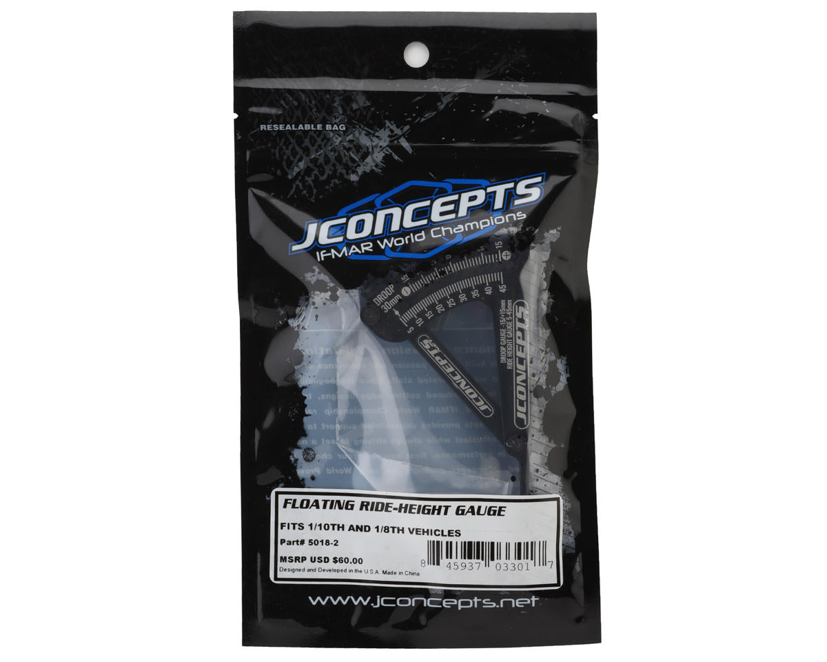 JConcepts 1/10 & 1/8 Off-Road Floating Ride-Height & Droop Gauge  (Black)