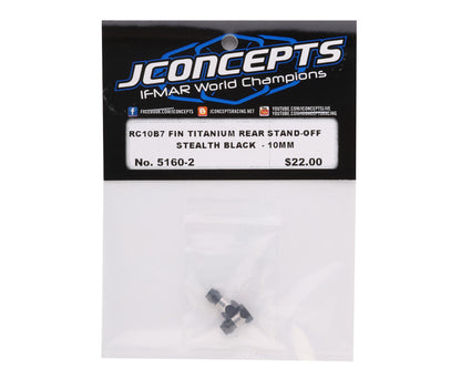 JConcepts RC10B7/B7D 10mm Fin Titanium Rear Stand-Off (Black) (2)