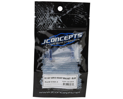 JConcepts RC10B7/B7D One-piece Aluminum Servo Mount Bracket (Blue)