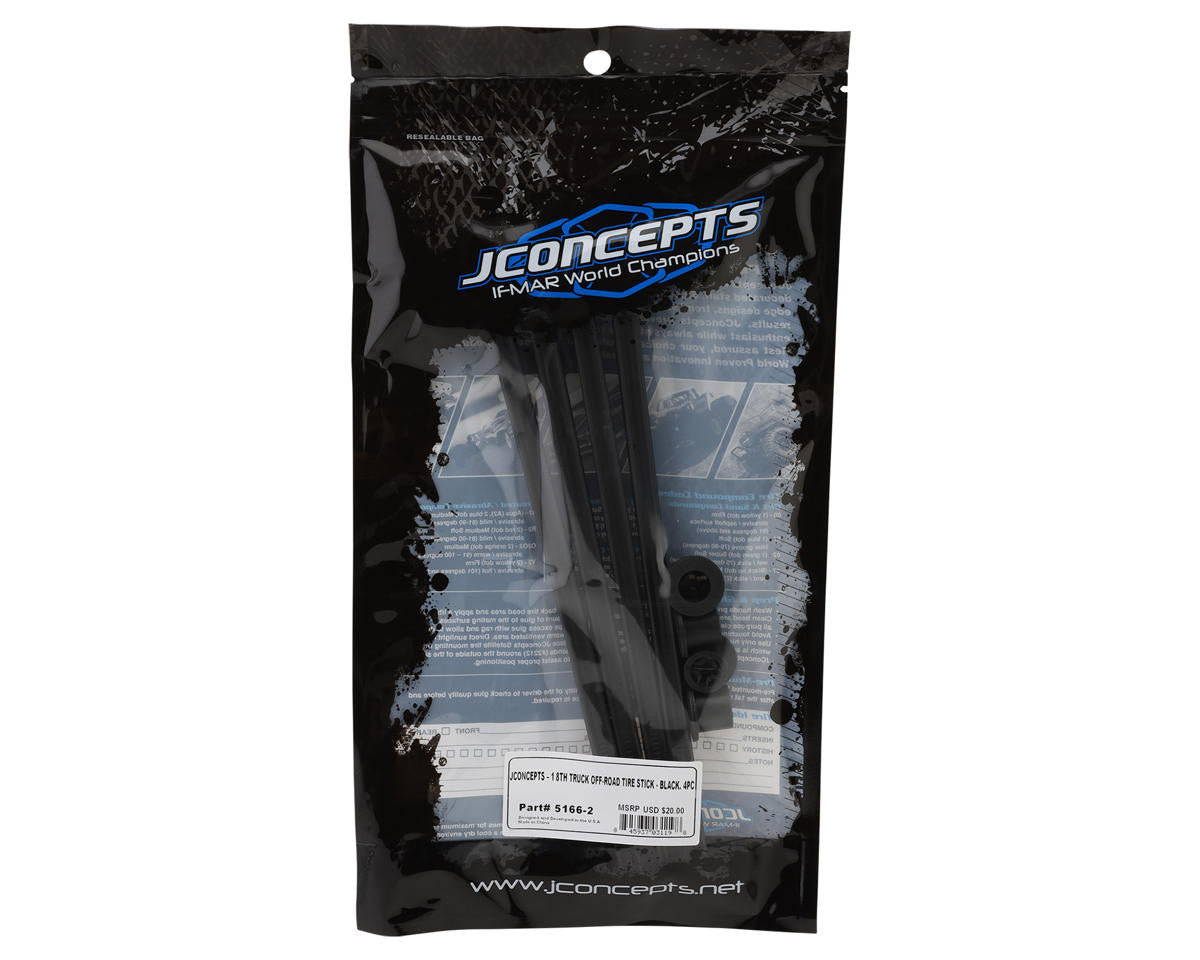 JConcepts 1/8th Truggy Off Road Tire Sticks (Black) (4)
