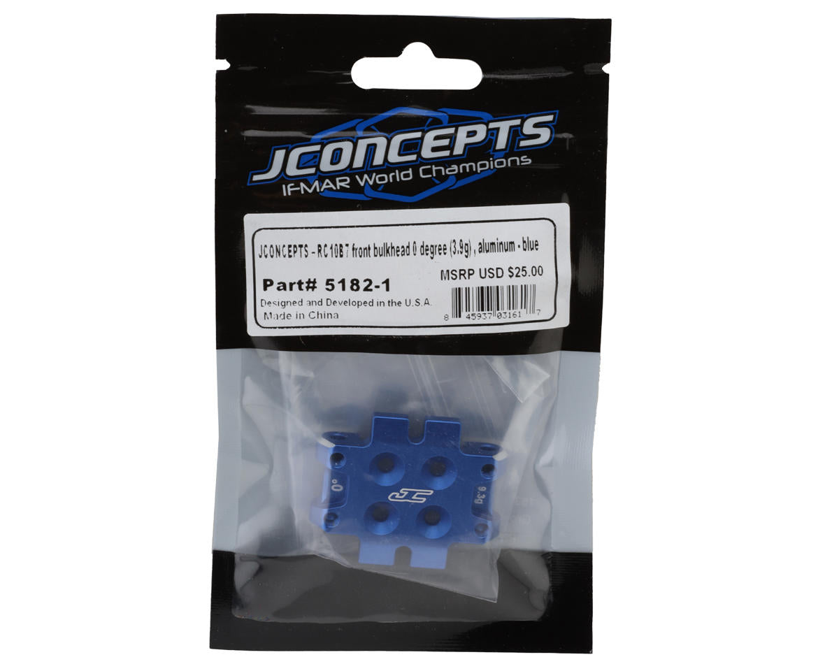 JConcepts RC10B7 Aluminum Front Bulkhead (Blue) (0°)