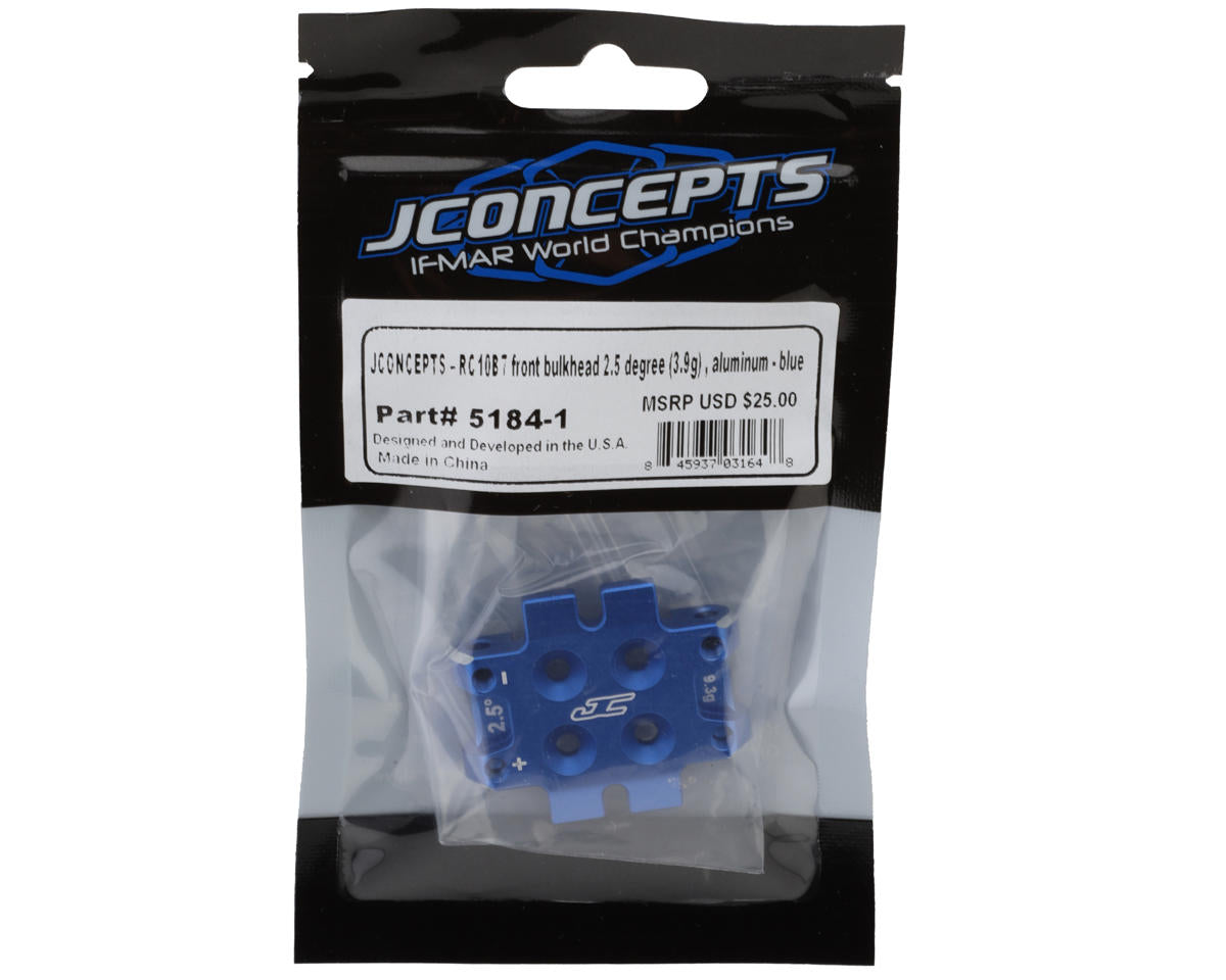 JConcepts RC10B7 Aluminum Front Bulkhead (Blue) (2.5°)