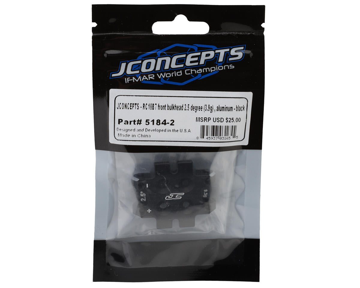 JConcepts RC10B7 Aluminum Front Bulkhead (Black) (2.5°)