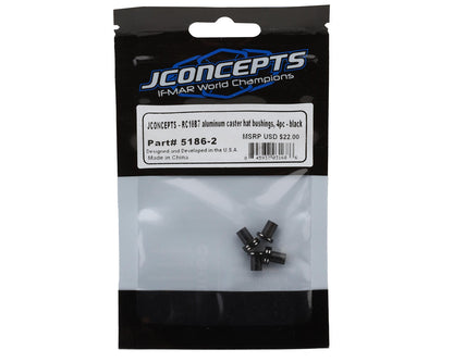 JConcepts RC10B7 Aluminum Caster Hat Bushings (Black) (4) (1 & 2mm)