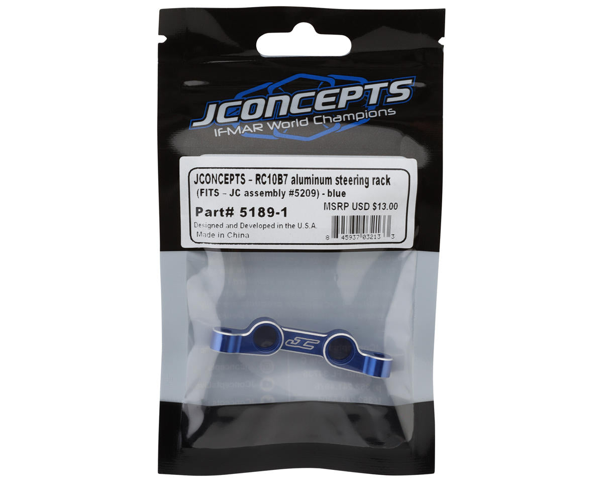JConcepts RC10B7/B7D Aluminum Steering Rack (Blue)