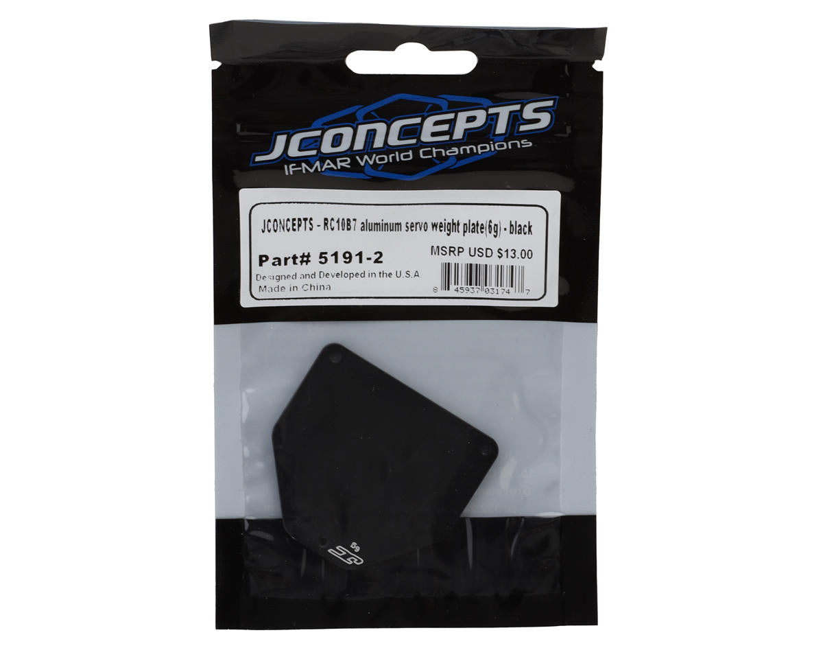 JConcepts RC10B7 Aluminum Servo Weight Plate (Black) (6g)