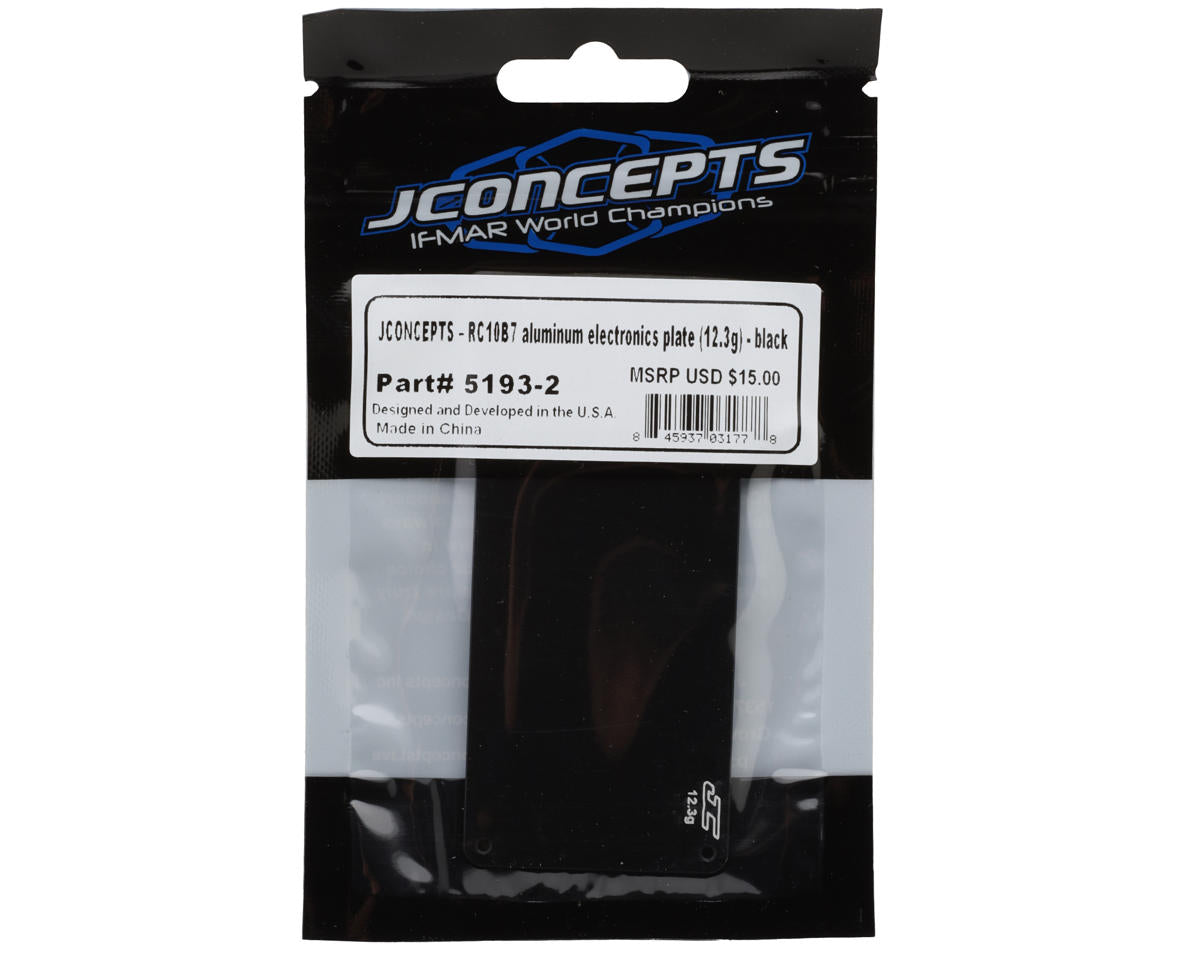 JConcepts RC10B7/B7D Aluminum Electronics Plate (Black) (12.3g)