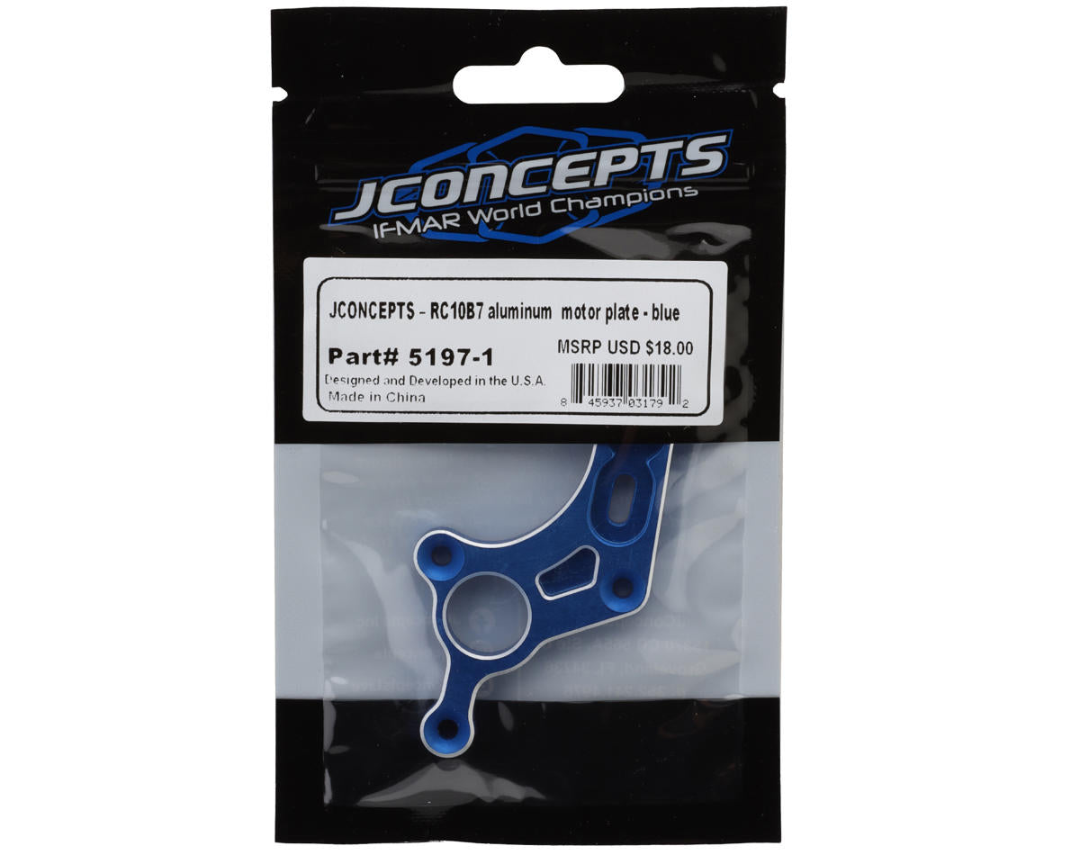 JConcepts Team Associated RC10B7/B7D Aluminum Motor Plate (Blue)