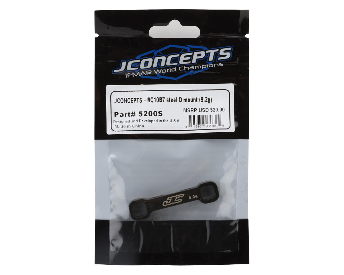 JConcepts RC10B7/B7D Steel Arm Mount "D" Block (Black) (9.2g)