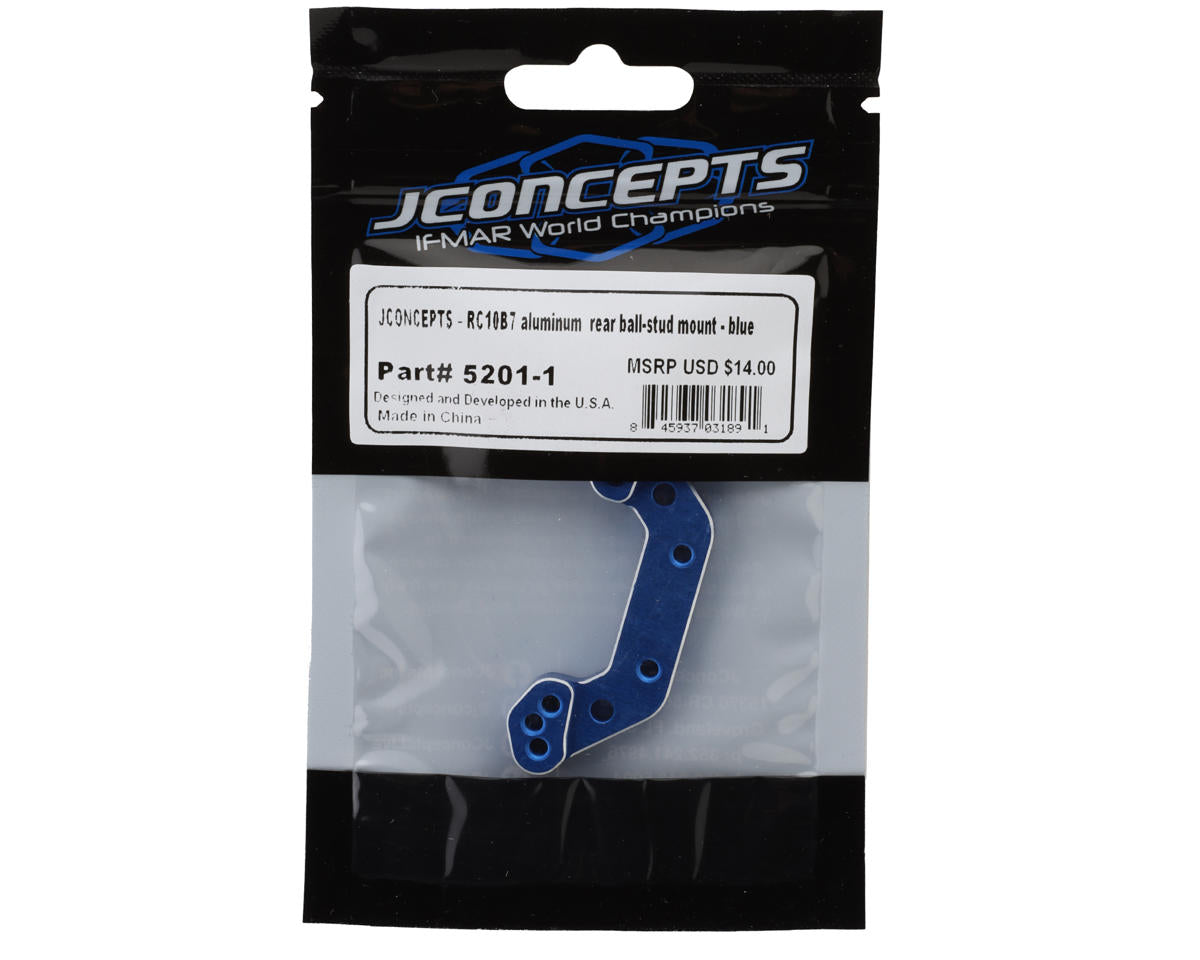 JConcepts RC10B7/B7D Aluminum Rear Ball Stud Mount (Blue)