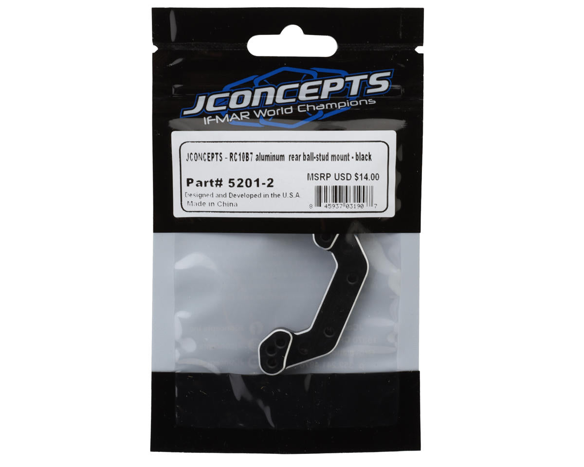 JConcepts RC10B7/B7D Aluminum Rear Ball Stud Mount (Black)