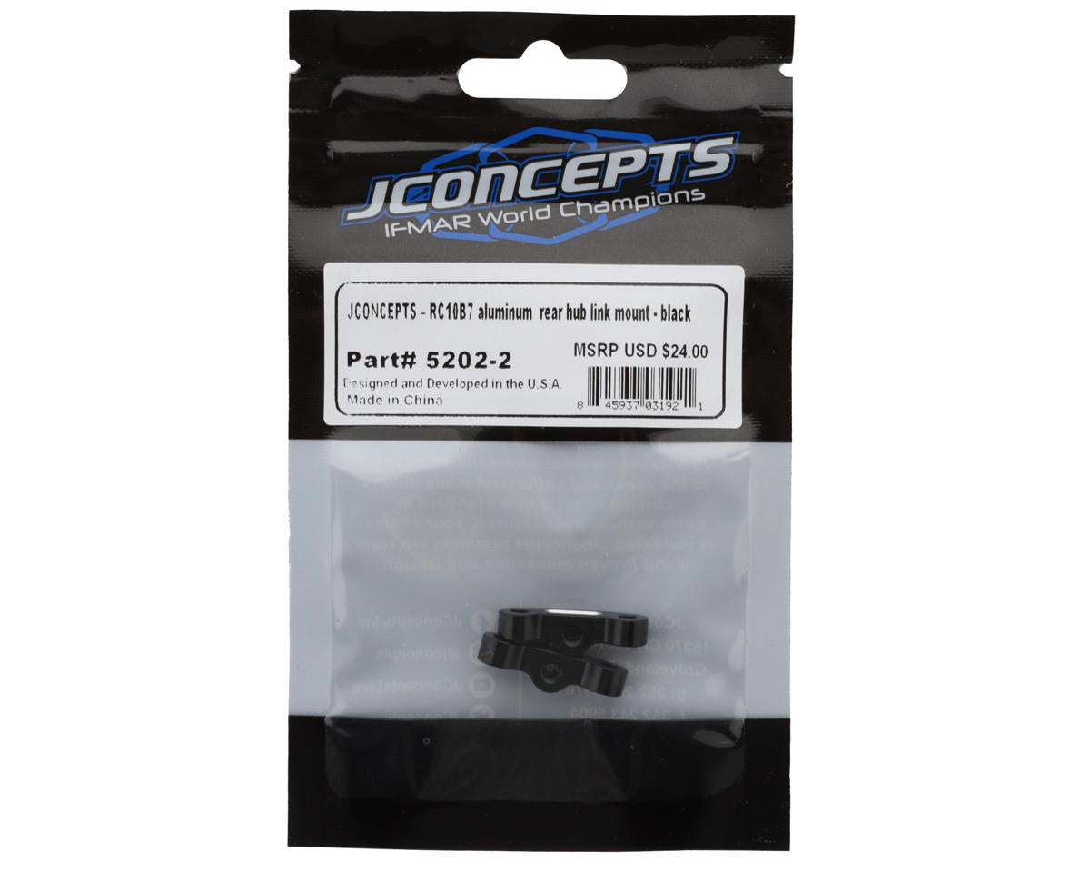 JConcepts RC10B7 Aluminum Rear Hub Link Mount (Black) (2)