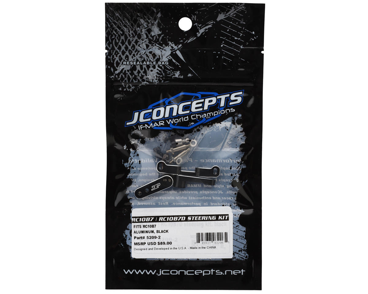 JConcepts Team Associated RC10B7/RC10B7D Aluminum Steering Bellcrank Kit (Black)
