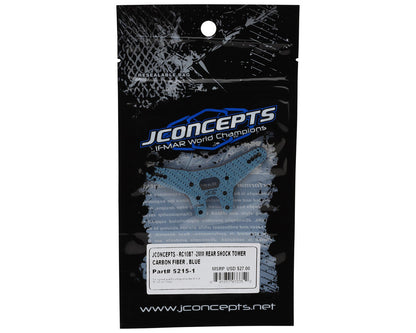 JConcepts RC10B7 Carbon Fiber Rear Shock Tower (Blue) (-2mm)