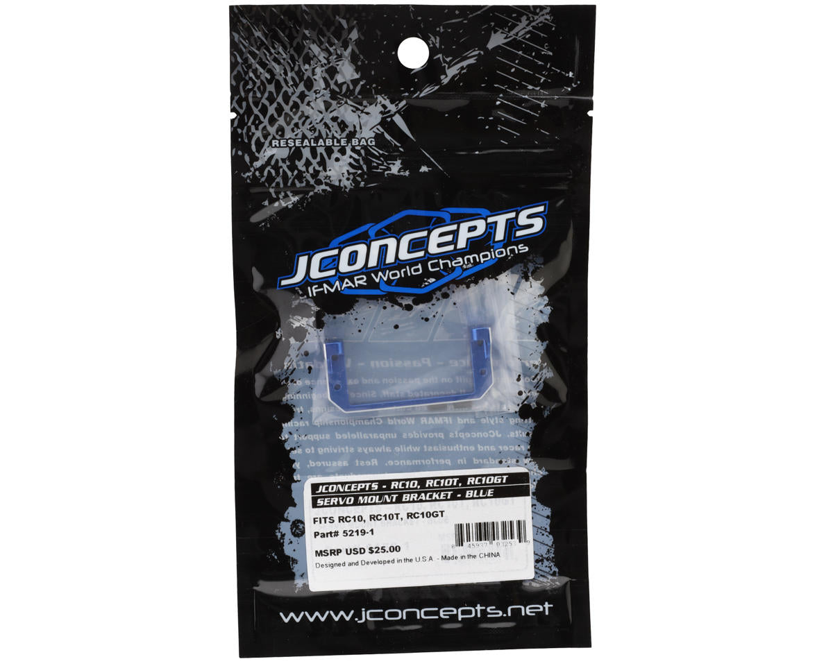 JConcepts RC10 Aluminum Servo Mount Bracket (Blue)