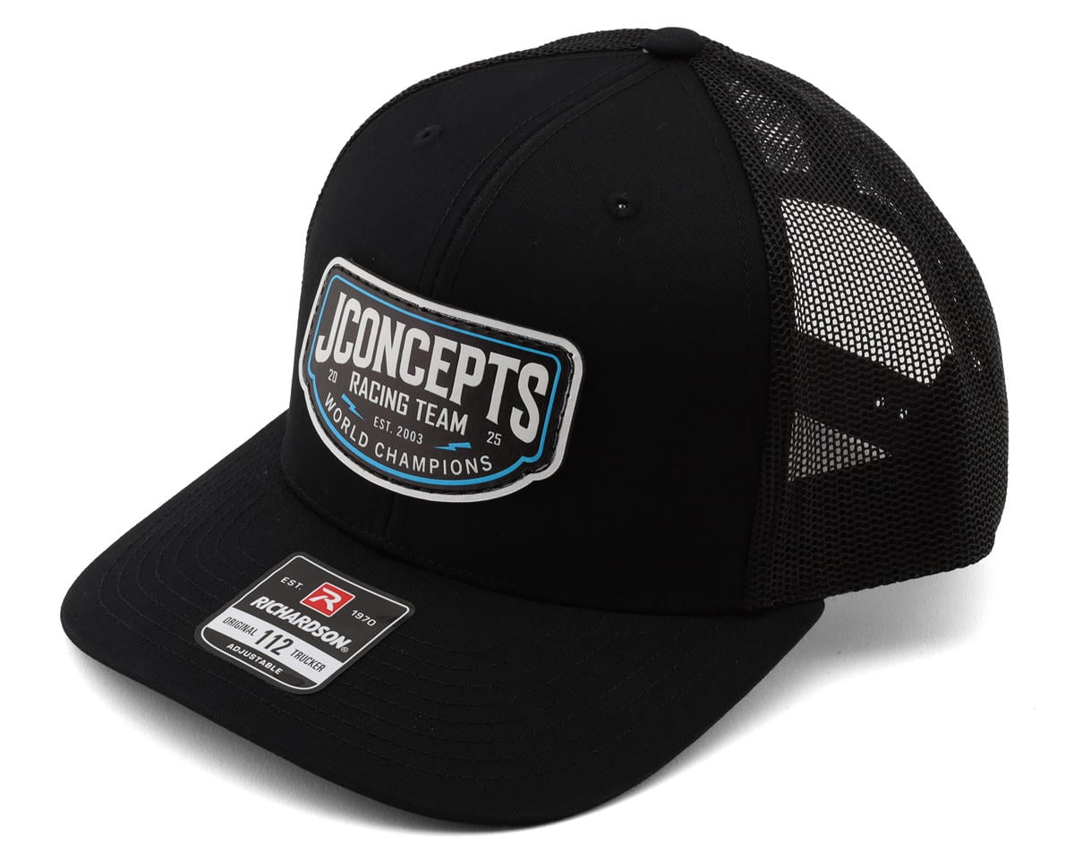 JConcepts 2025 Snapback Round Bill Hat (Black) (One Size Fits Most)
