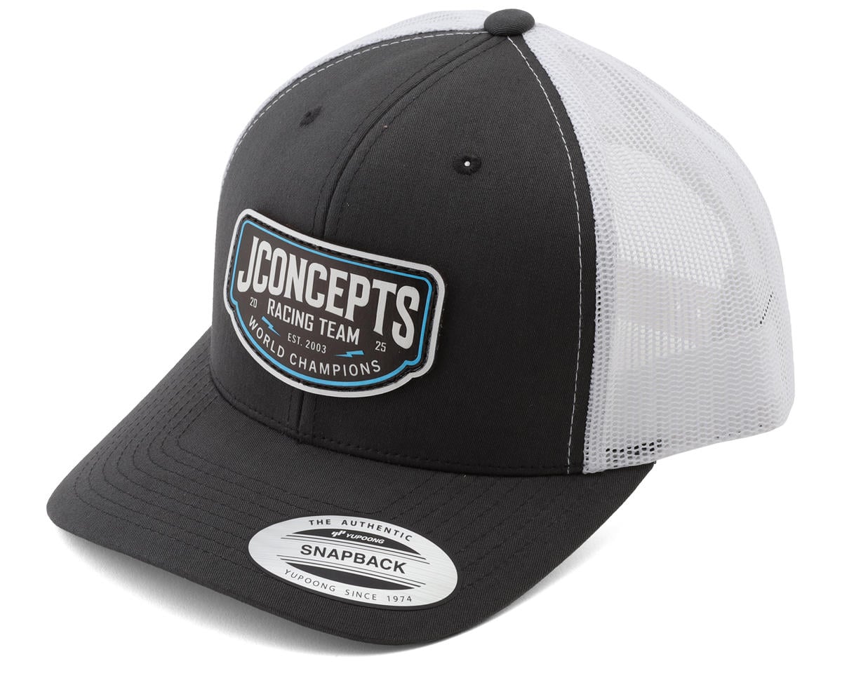 JConcepts 2025 Snapback Round Bill Hat (White/Grey) (One Size Fits Most)