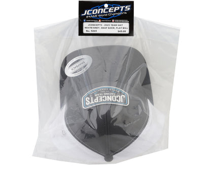 JConcepts 2025 Snapback Round Bill Hat (White/Grey) (One Size Fits Most)