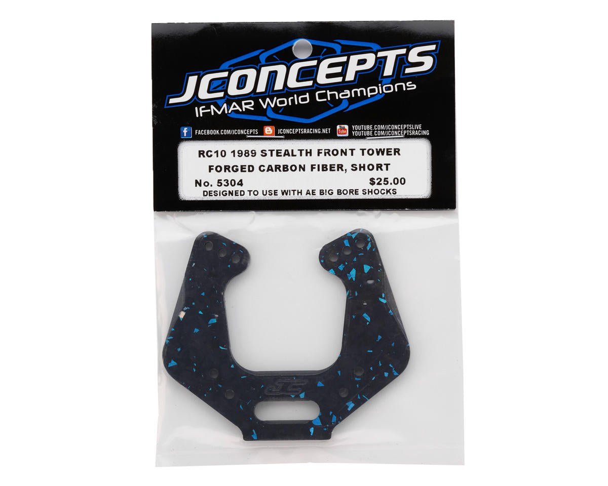 JConcepts RC10 '89 Masami Stealth Forged Carbon Front Shock Tower (Blue) (Short)