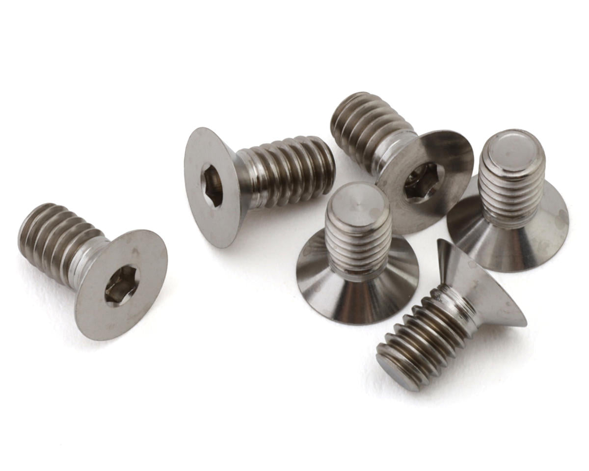 JConcepts Team Associated RC10 8/32"x5/16" Titanium Flat Head Screws (6)