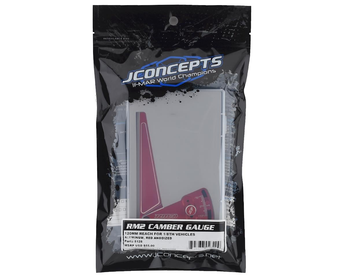 JConcepts Aluminum RM2 1/8 Camber Gauge (120mm) (Red)