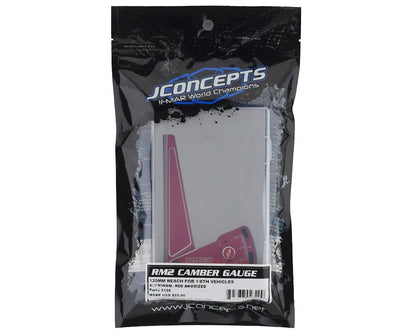 JConcepts Aluminum RM2 1/8 Camber Gauge (120mm) (Red)