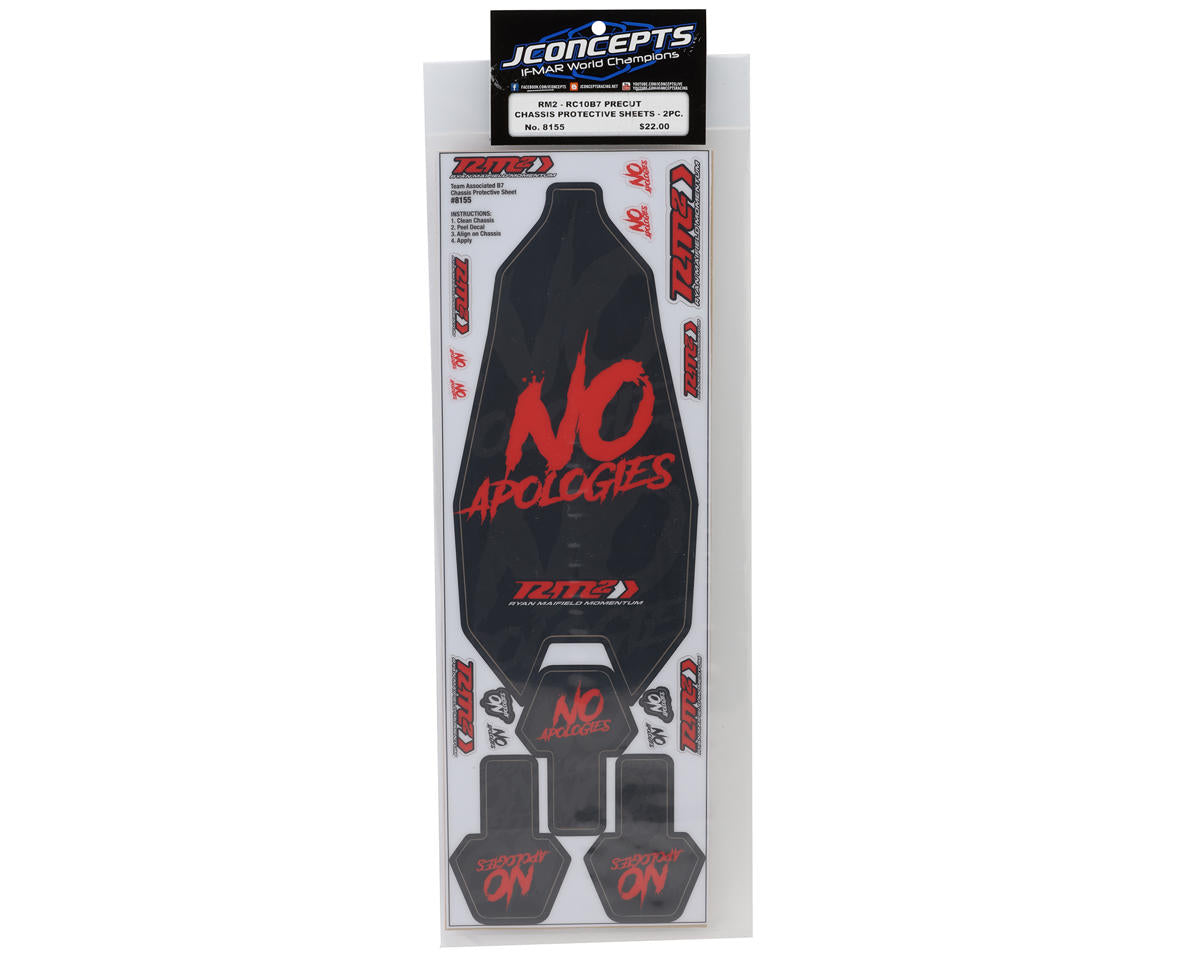 JConcepts RC10B7 RM2 "No Apologies" Precut Chassis Protective Sheet (2)