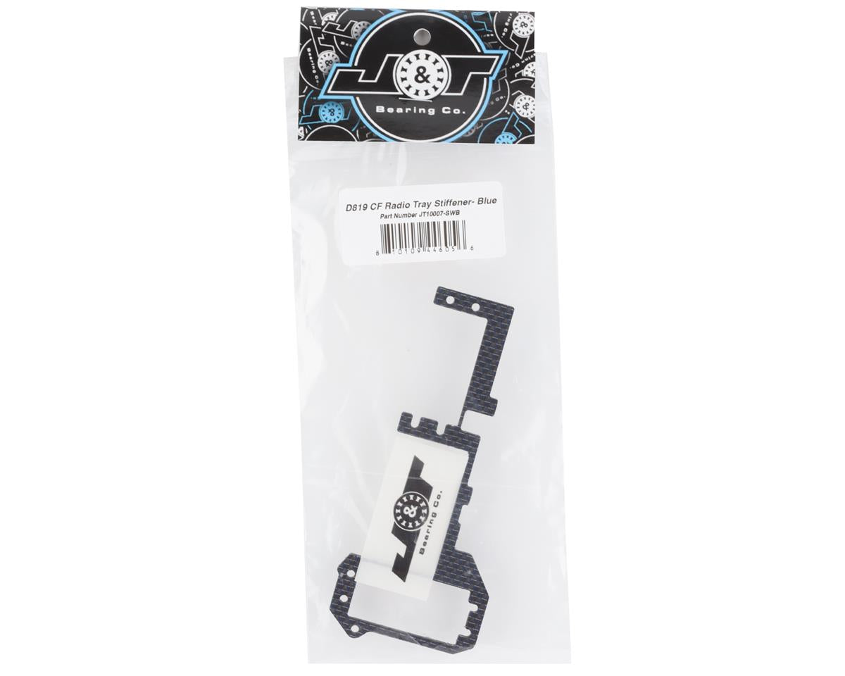 J&T Bearing Co. D819 "Silk Weave" Carbon Fiber Radio Tray Stiffener (Blue)
